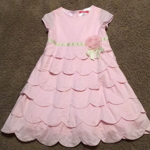 Vintage Gymboree Petit Four pink scallop dress Size 8